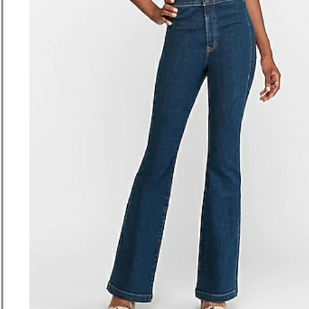 Super High Waisted Hyper Stretch Slim Flare Jeans